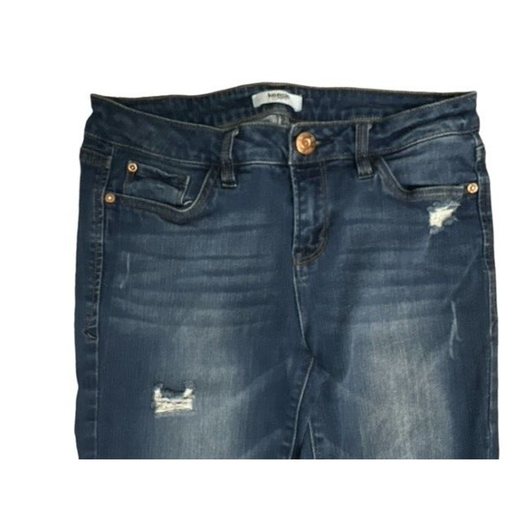 Kensie Jeans size 27 Skinny Unique Blue Distress Slimming 29" Inseam Attractive - Picture 2 of 4